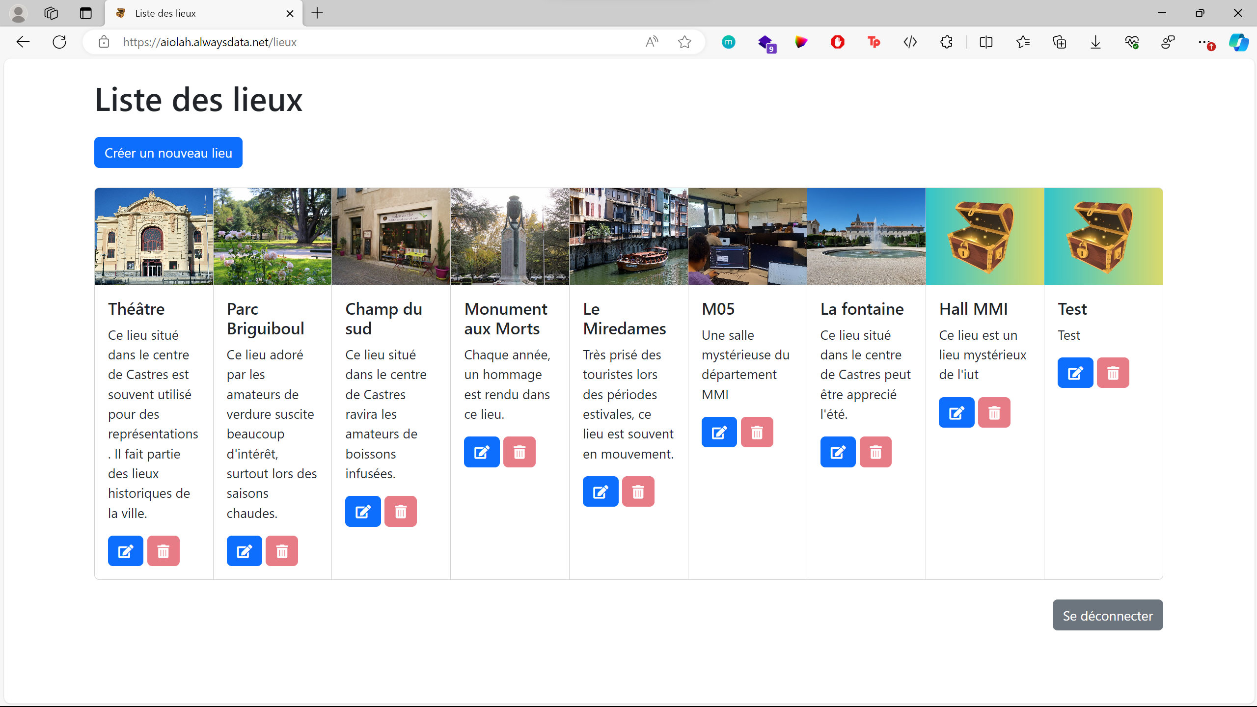 Capture d'écran site Castres au trésor